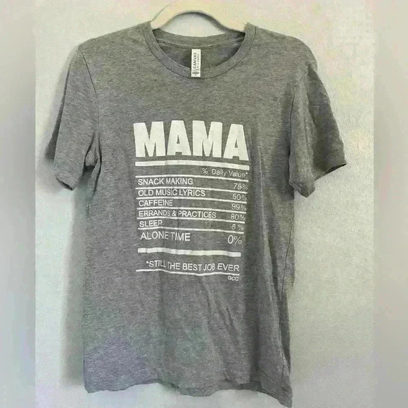Bella Canvas Tops - Bella Canvas Women’s Mama Nutrition Facts Short Sleeve T-shirt Size Small